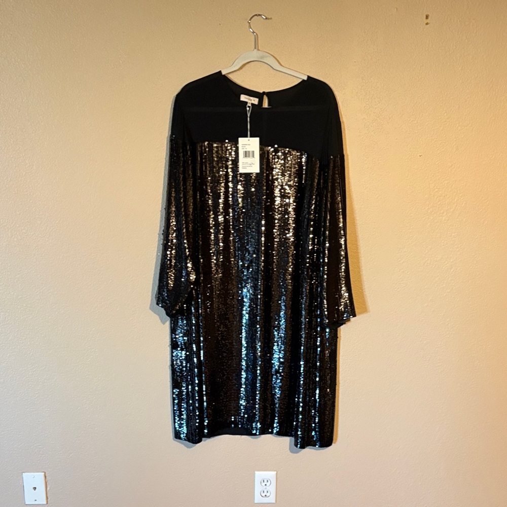 Lafayette 148 New York Black and Silver Sequin Dress